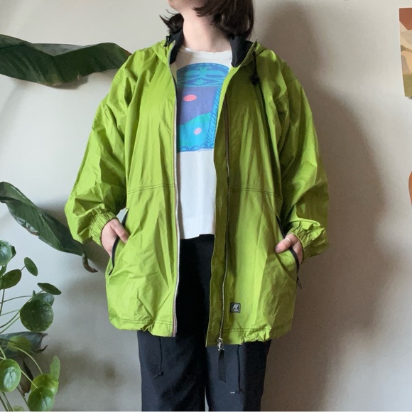 Vintage K-Way Men’s Rain Jacket in Green Lime Size Medium - Picture 2 of 15